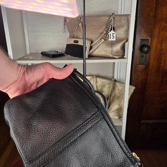 Fossil Elise Black Pebbled Leather Small Crossbody - Picture 15 of 17